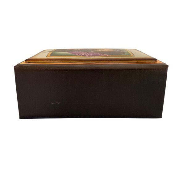 Indian Persian Woman Hand Painted Jewelry Trinket Stash Box With Mirror. - Picture 4 of 8